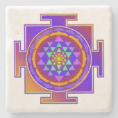SRI YANTRA voll gefärbt + Ihre Ideen Steinuntersetzer (Vorderseite)