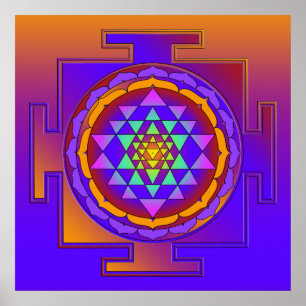 SRI YANTRA Vollfarbe + Ihre Ideen Poster