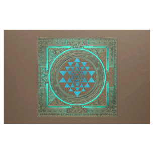 Sri Yantra Wasser-Glühen - Gewebe Stoff