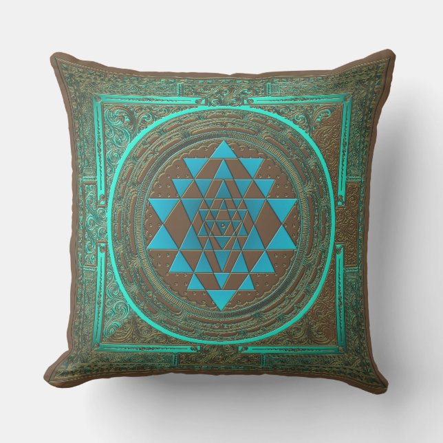 Sri Yantra Water Glow - Kissen (Vorderseite)