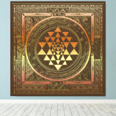 SriChakra Yoga Meditation Leinwand Indien Symbol (Insitu (Holzboden))