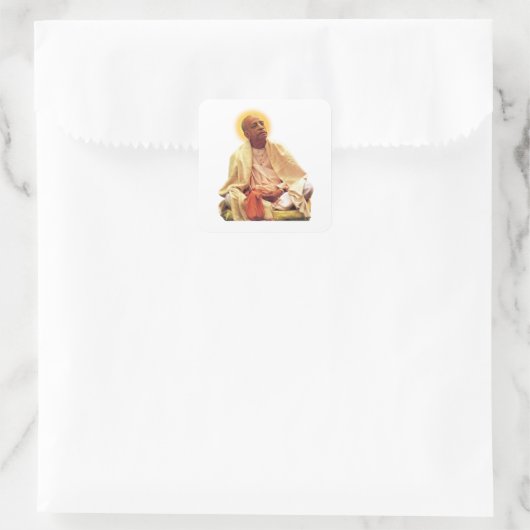 Srila Prabhupada ji Quadratischer Aufkleber (Tasche)