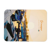 Srinagar, Indien - Dal Lake Shikara Boote abgerund Magnet (Horizontal)