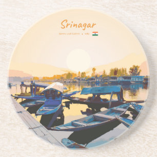 Srinagar, Indien - Dal Lake Shikara-Boote Getränkeuntersetzer