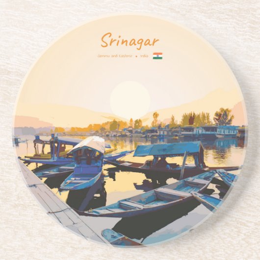 Srinagar, Indien - Dal Lake Shikara-Boote Getränkeuntersetzer (Vorne)