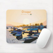Srinagar, Indien - Dal Lake Shikara-Boote Mousepad (Mit Mouse)