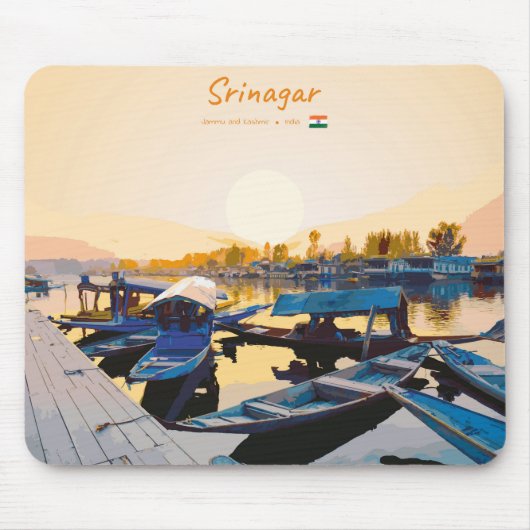 Srinagar, Indien - Dal Lake Shikara-Boote Mousepad (Vorne)