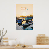 Srinagar, Indien - Dal Lake Shikara-Boote Poster (Küche)