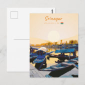 Srinagar, Indien - Dal Lake Shikara Boote Postkarte (Vorne/Hinten)