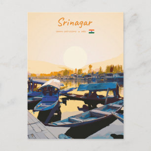 Srinagar, Indien - Dal Lake Shikara Boote Postkarte