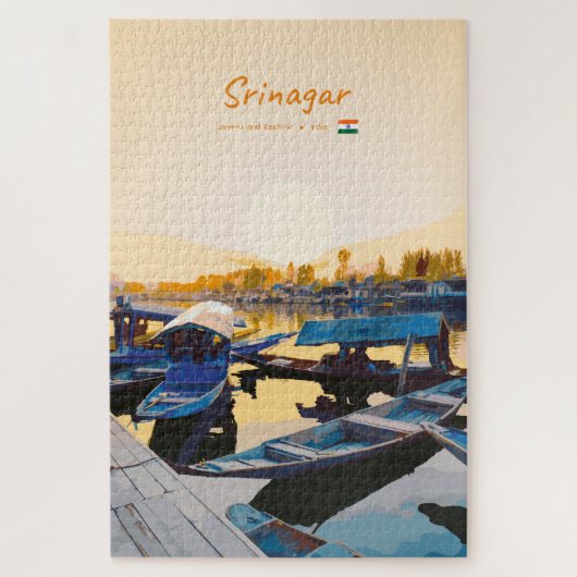 Srinagar, Indien - Dal Lake Shikara-Boote Puzzle (Vertikal)