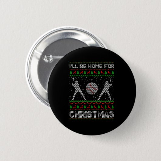 Srty Baseball Player Ugly Christmas Sweaters Xmas Button (Vorne & Hinten)
