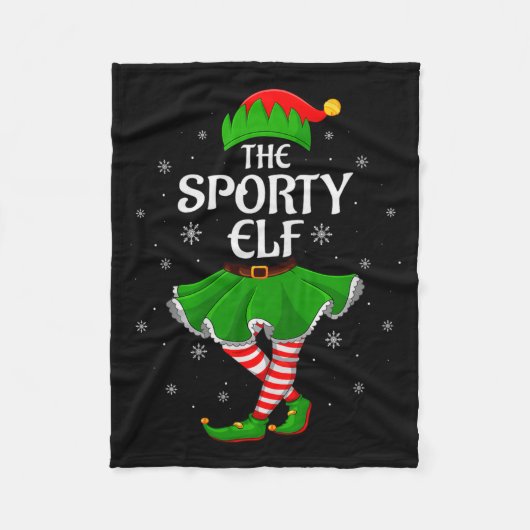 Srty Elf Christmas Family Girls Women Elf Squad Xm Fleecedecke (Vorderseite)