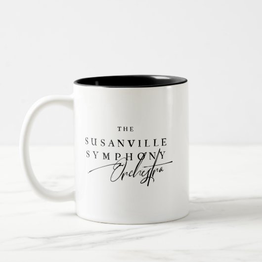 SS 02 | Orchester-Script-Logo Zweifarbige Tasse (Links)