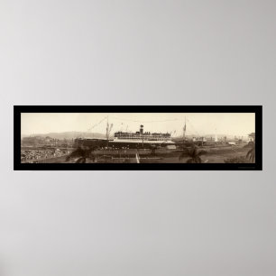 SS Ancon in Panama Foto 1939 Poster
