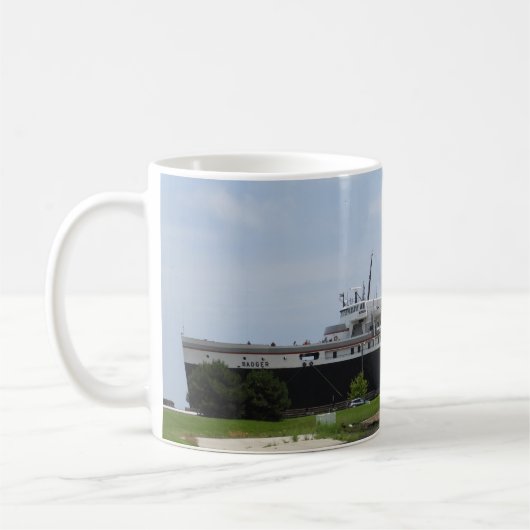SS Badger Coal Ship in Manitowoc WI Coffee Tasse (Links)