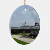 SS Badger Kohleschiffladung in Manitowoc WI Keramik Ornament (Rechts)
