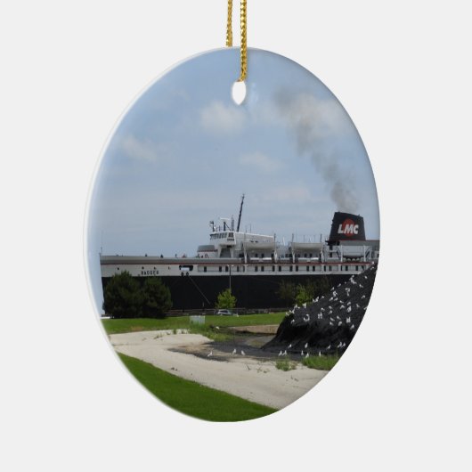 SS Badger Kohleschiffladung in Manitowoc WI Keramik Ornament (Rechts)