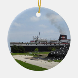SS Badger Kohleschiffladung in Manitowoc WI Keramik Ornament