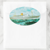 ss Bergensfjord auf See Ovaler Aufkleber (Tasche)