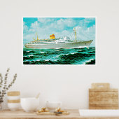 ss Bergensfjord auf See Poster (Küche)