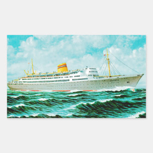 ss Bergensfjord auf See Rechteckiger Aufkleber