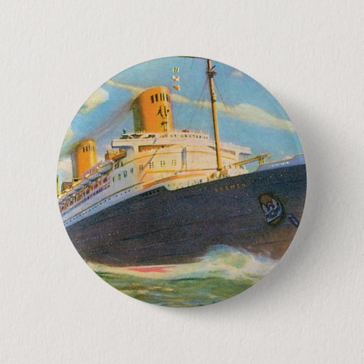 SS Bremen auf See Button (Vorderseite)
