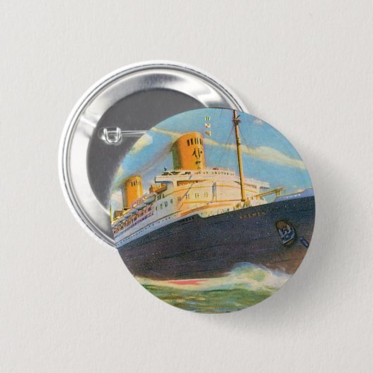 SS Bremen auf See Button (Vorne & Hinten)