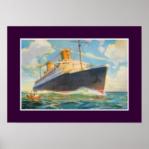 SS Bremen auf See Poster