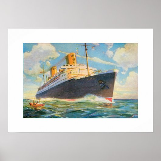 SS Bremen auf See Poster (Vorne)