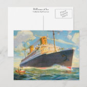 SS Bremen auf See Postkarte (Vorne/Hinten)