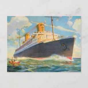 SS Bremen auf See Postkarte