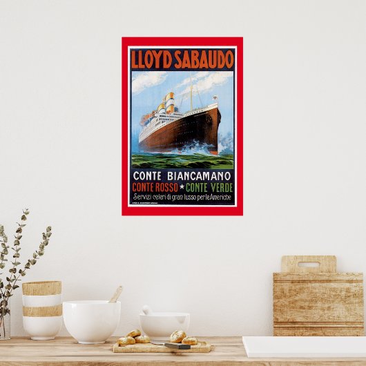 SS Conte Biancamano Vintag Ship Poster (Küche)