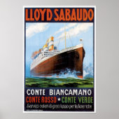SS Conte Biancamano - Vintage Schiffswerbung Poster (Vorne)