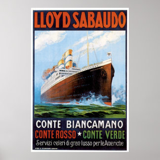 SS Conte Biancamano - Vintage Schiffswerbung Poster