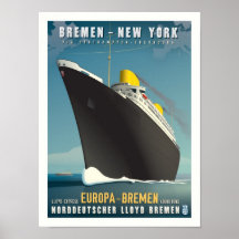 SS Europa Art Deco Reiseplakat