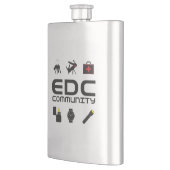 SS-Flasche - EDCC-Logo in schwarz mit Farben Flachmann (Links)