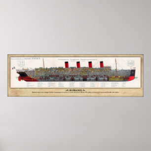 SS Frankreich Cutaway/Inboard Porfile Poster