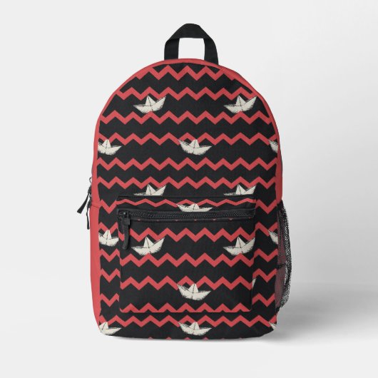 SS Georgie Boat Zickzack Pattern Bedruckter Rucksack (Vorderseite)