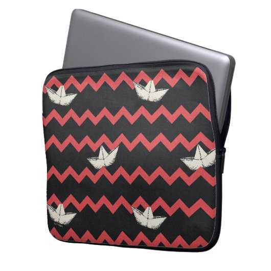 SS Georgie Boat Zickzack Pattern Laptopschutzhülle (Vorderseite Links)