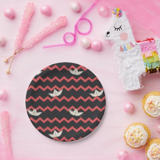 SS Georgie Boat Zickzack Pattern Pappteller (Party)