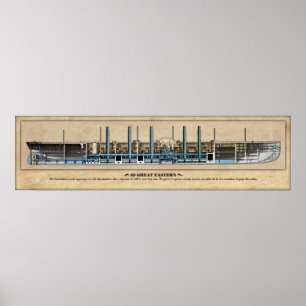 SS Great Eastern Inboard Profile/Cutaway Poster