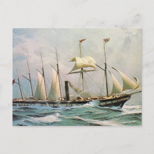 SS Großbritannien auf See Postkarte (Vorderseite)