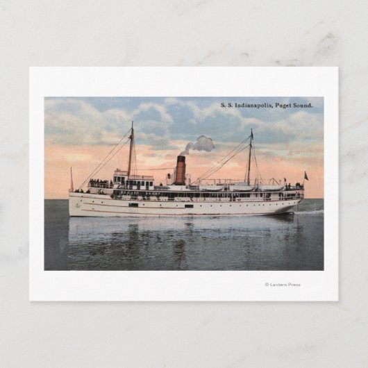 SS Indianapolis Dampfansicht Postkarte (Vorderseite)