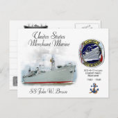 SS John W. Brown (Liberty Ship) Postkarte (Vorne/Hinten)