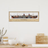 SS La Provence Cutaway/Inboard Profile Poster (Küche)