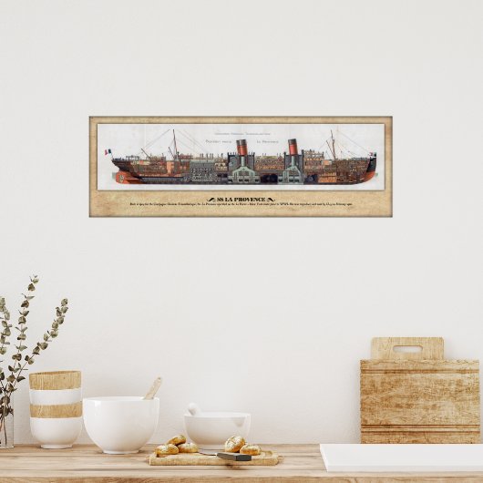 SS La Provence Cutaway/Inboard Profile Poster (Küche)