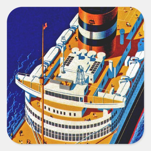 SS Nieuw Amsterdam Quadratischer Aufkleber (Vorderseite)