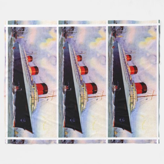 SS Normandie Fleecedecke (Vorderseite (Horizontal))