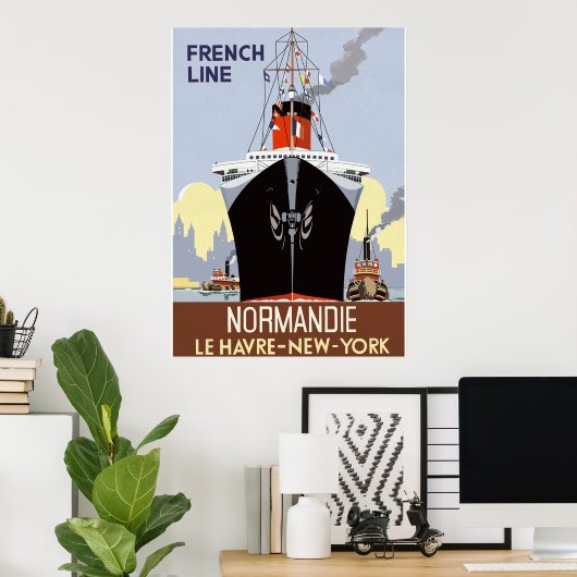 SS Normandie Poster (Heimbüro)